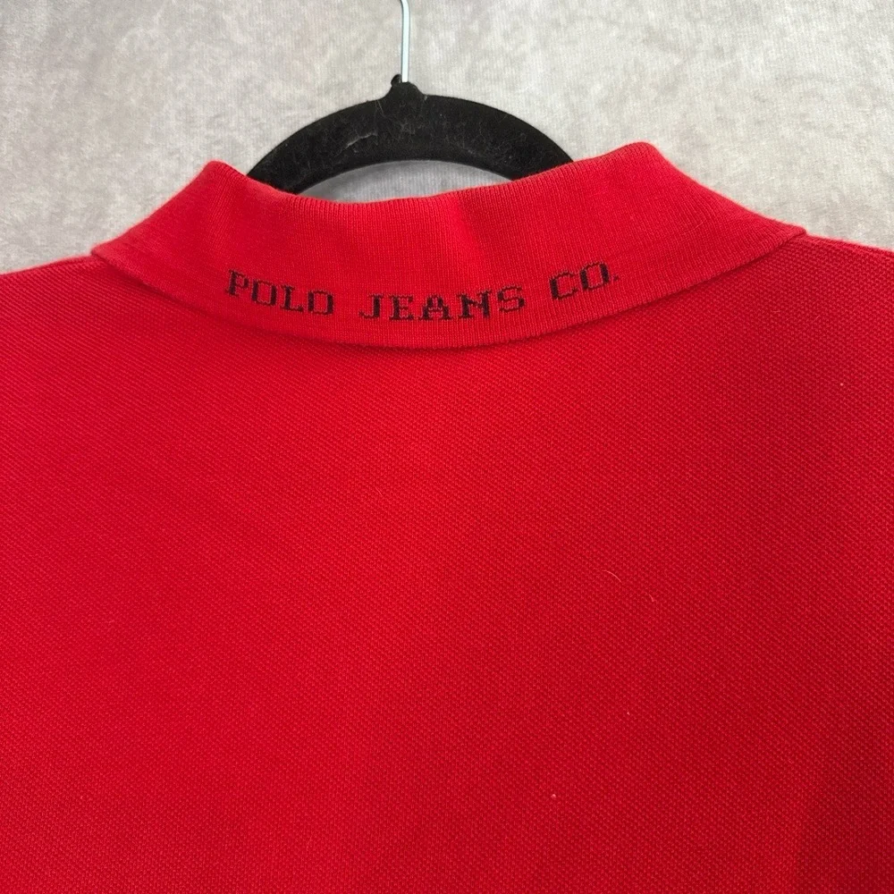 VTG 90's Polo Jeans Co Ralph Lauren‎ Men's Polo Size XL Red Embroidered Collar
